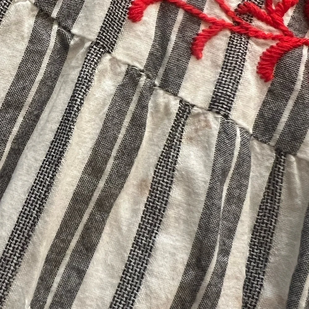 Broome Street Kate Spade Striped Embroidered Babydoll Dress